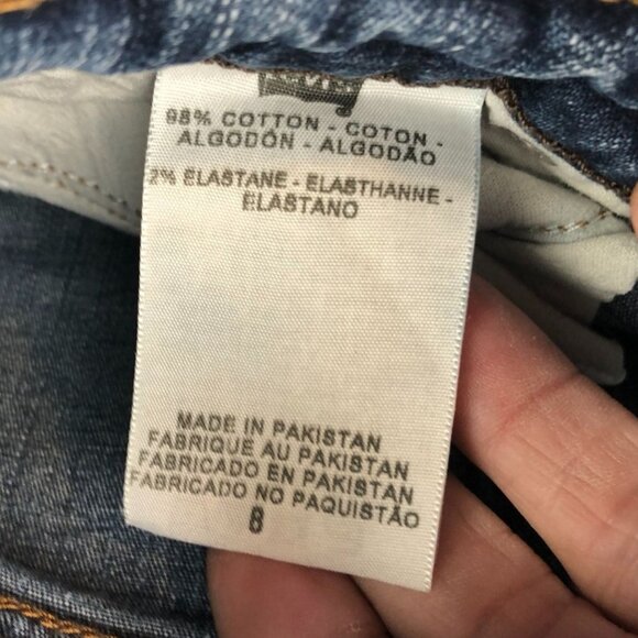 Levis Womens The Original Jean Jeans Size 8 Blue Denim Skinny Legging Casual - Picture 4 of 16